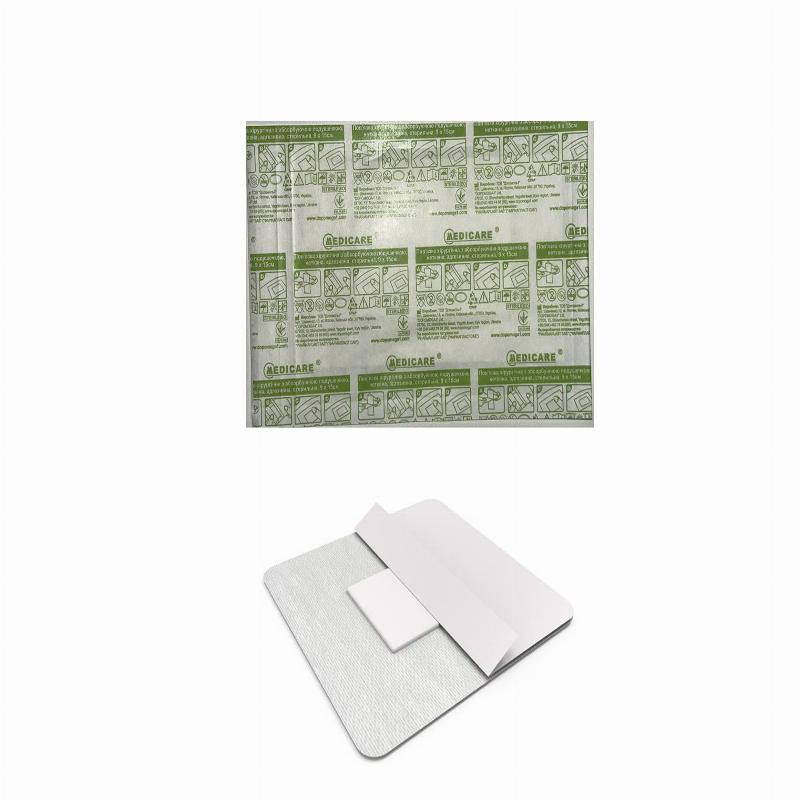 Пов’язка хірургічна “MEDICARE” з абсорбуючою подушечкою, неткана, адгезивна, стерильна 9 x 15см